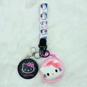 Hello Kitty Coin Purse Keychain & Mirror Keychain Bundle
